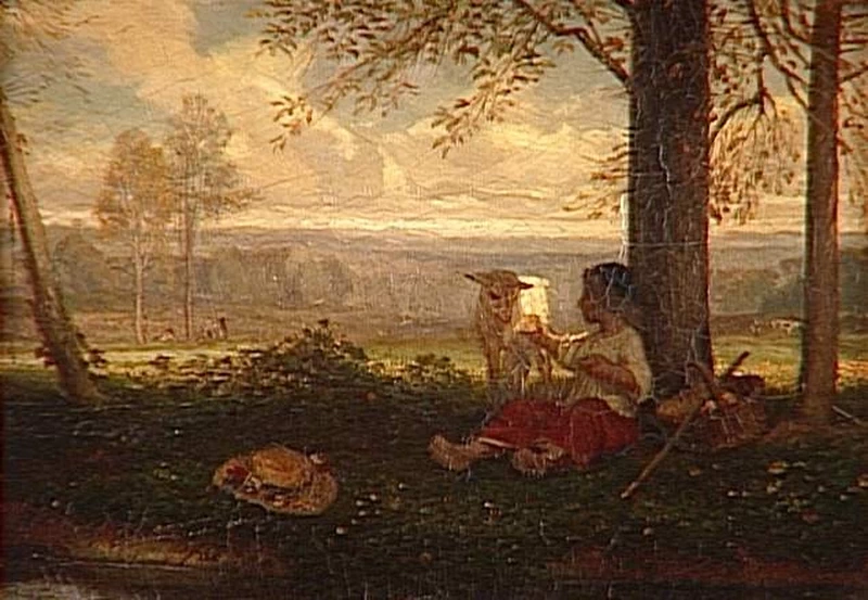 Alexandre - Gabriel Decamps, Bambino che allatta una pecora, Musée Condé, Chantilly
